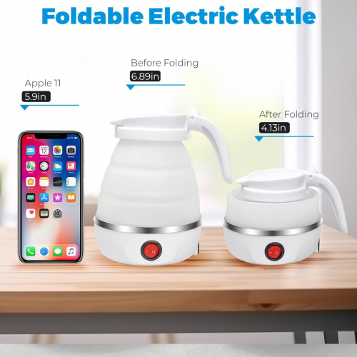 Hervidor Eléctrico Plegable - ¡Ideal para viajes con diseño compacto!
