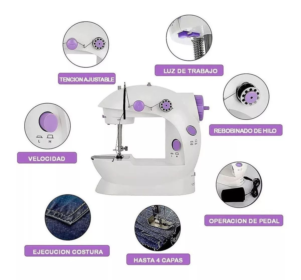 Máquina de Coser Portátil con Diseño Compacto y Elegante