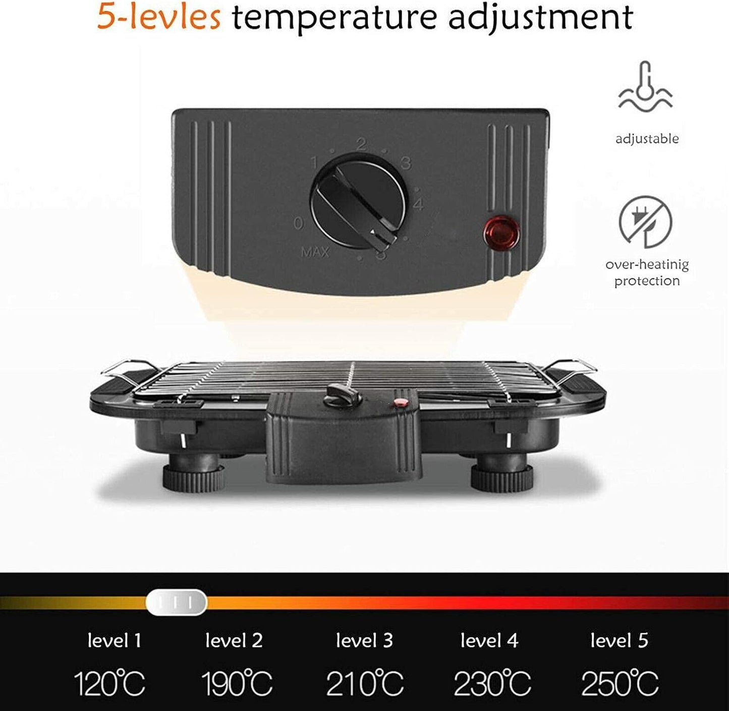 BBQ Eléctrico de 2000 W