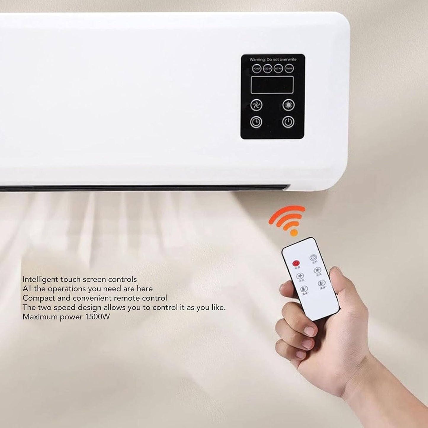 Ventilador Portátil de Pared de 2000W - 2 en 1