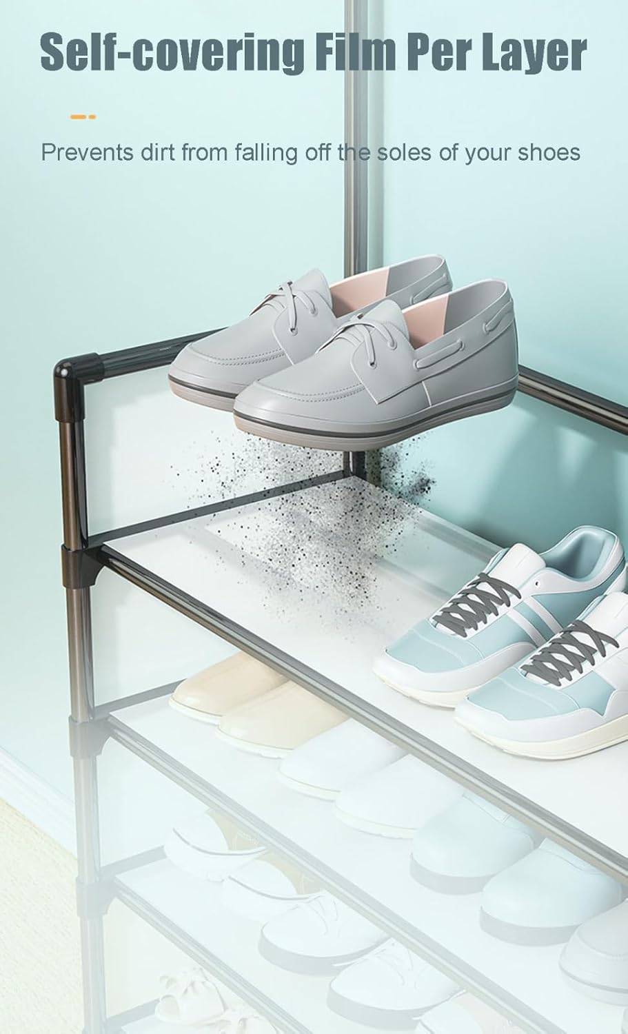 Zapatera con Tapas y Perchero Multifuncional