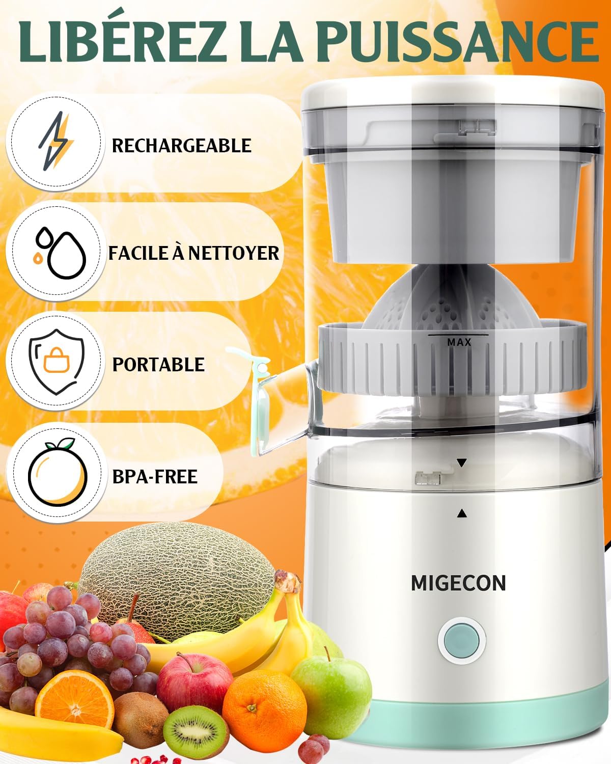 Exprimidor de Frutas Recargable