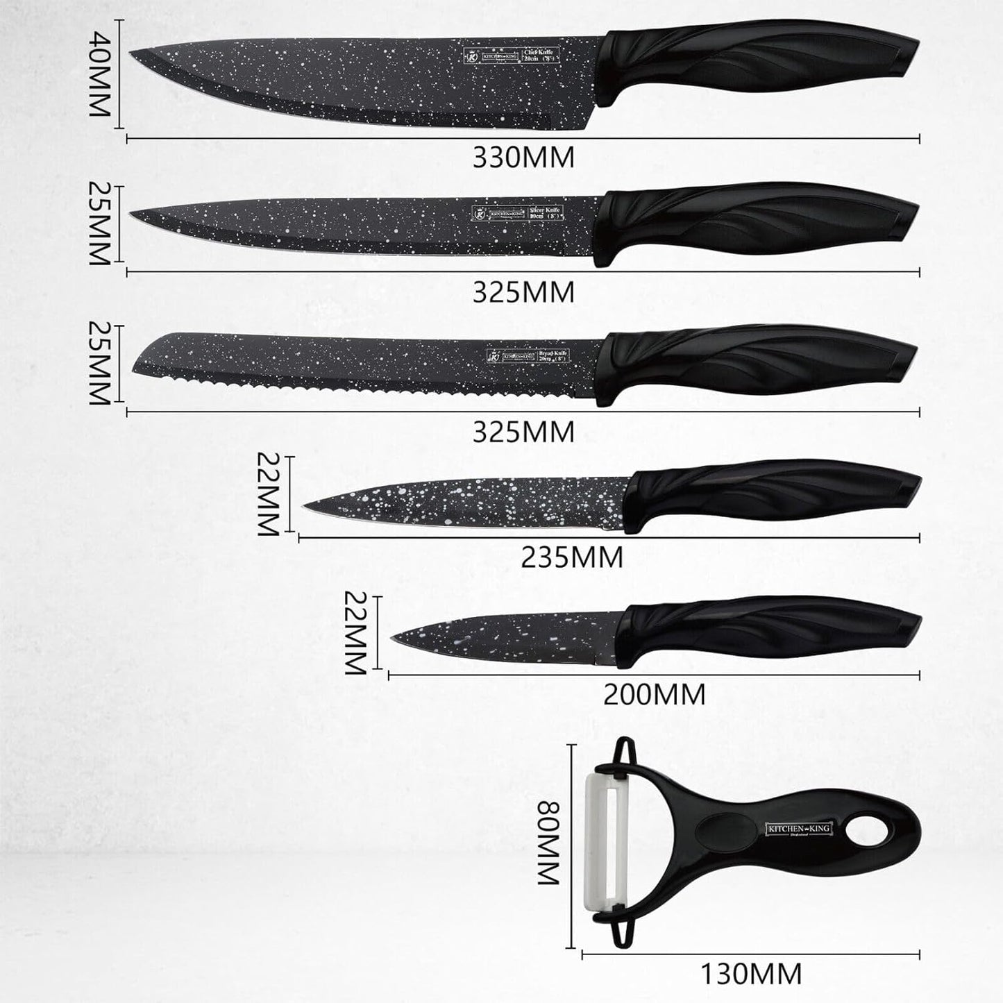 Juego de Cuchillos de Cocina Profesionales 6 Piezas