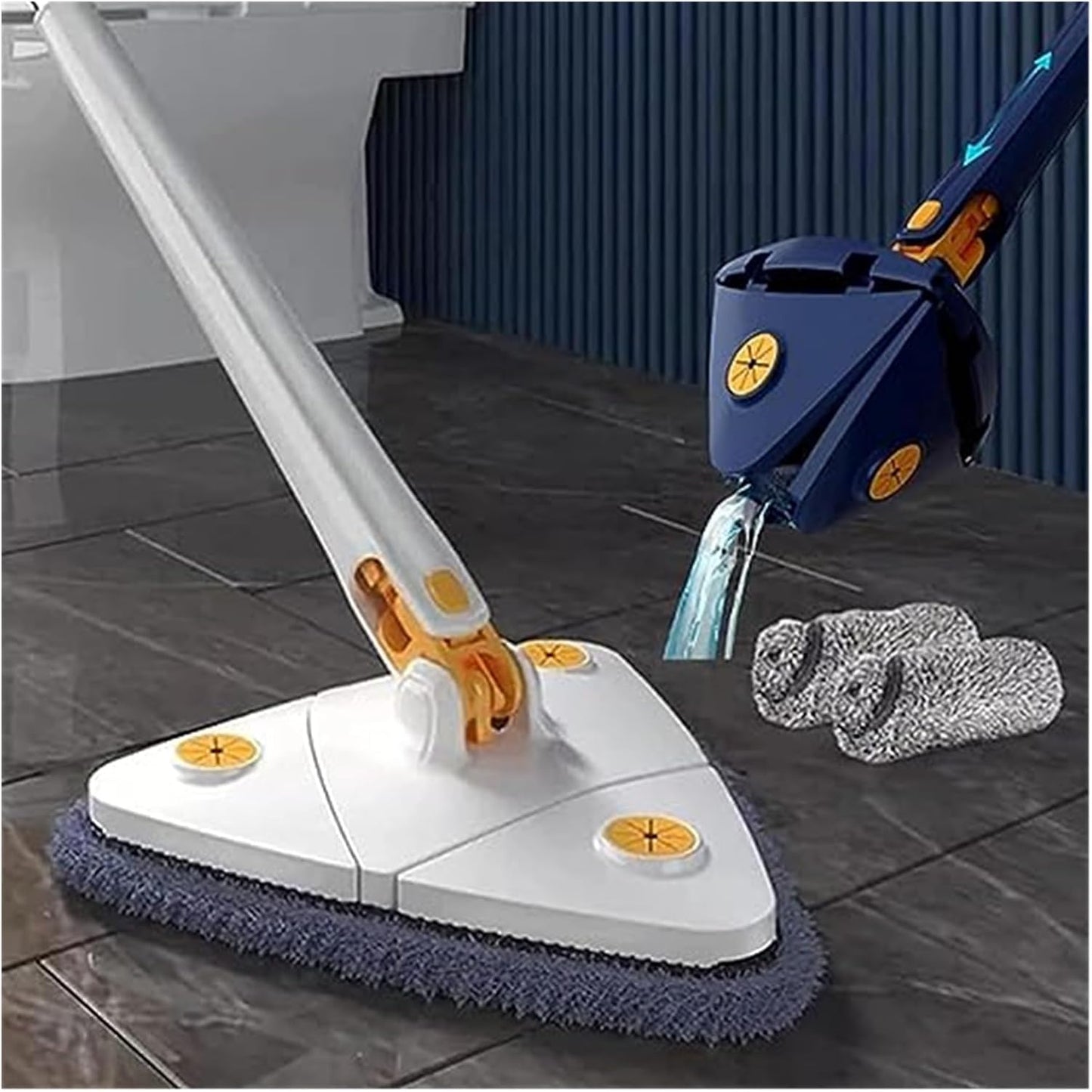 Combo Trapeador Giratorio Triangular de 360° + Repuesto – Limpieza Total