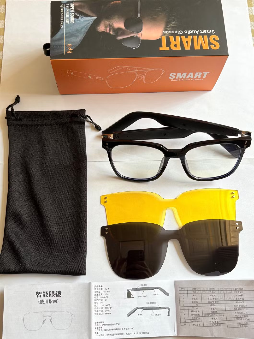Lentes Inteligentes Fecoul Bluetooth 5.4 - Audio + Protección UV400