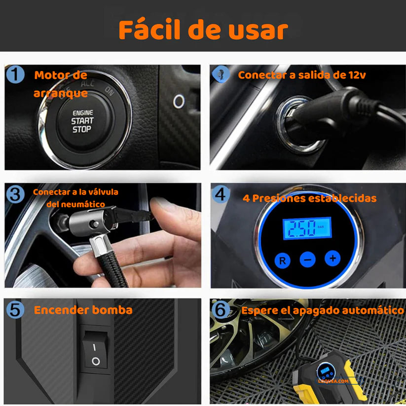 Compresor de Aire Digital 12V con Linterna