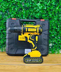 Set de Taladro 21V con 2 Baterías – 26 Piezas Amarillo Hass