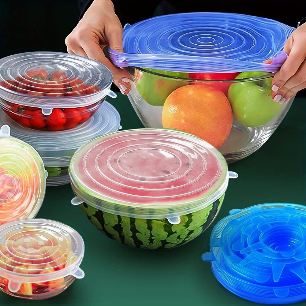 Tapas de Silicona Reutilizables (Set de 6 Piezas)