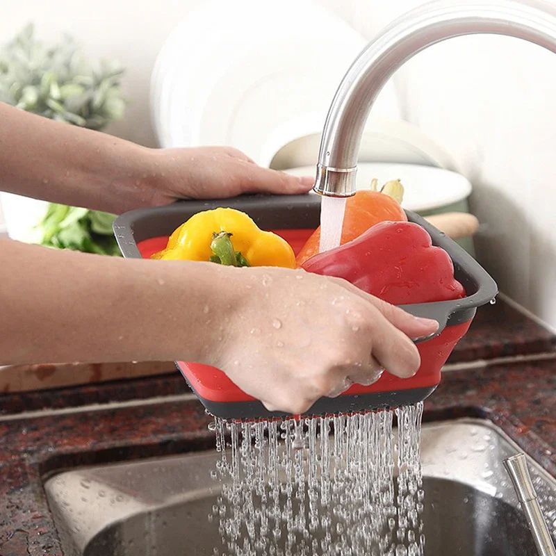 Set de Colador Plegable de Silicona para Cocina
