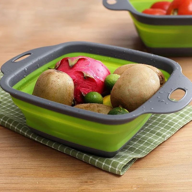 Set de Colador Plegable de Silicona para Cocina