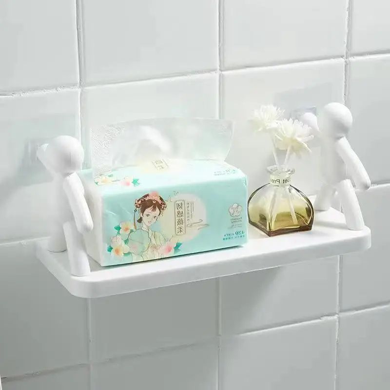 Estante de Pared con Figuras Humanoides - Blanco (32.6 cm x 13.5 cm)