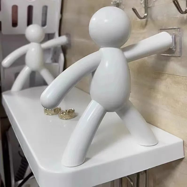 Estante de Pared con Figuras Humanoides - Blanco (32.6 cm x 13.5 cm)
