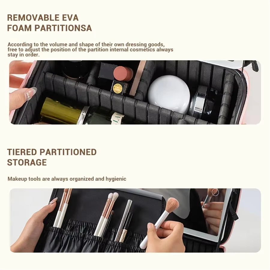 Estuche de Cosméticos con Espejo LED Inteligente
