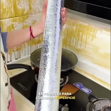 Rollo de Papel de Aluminio Adhesivo para Cocina – 60 cm x 3 m, Corrugado
