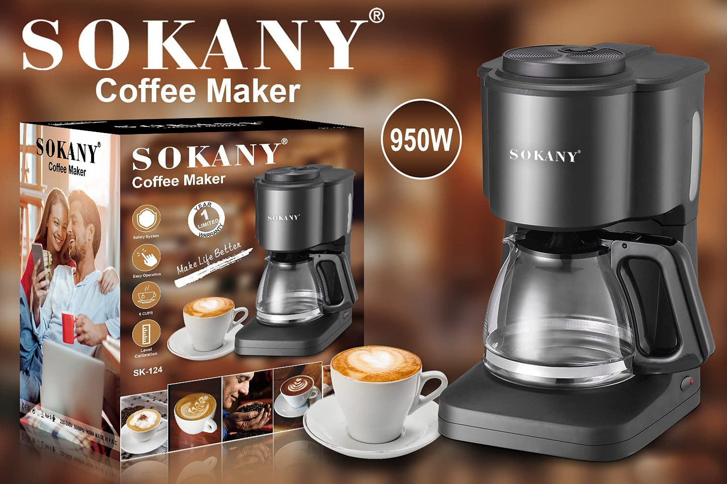 Cafetera Sokany SK-124