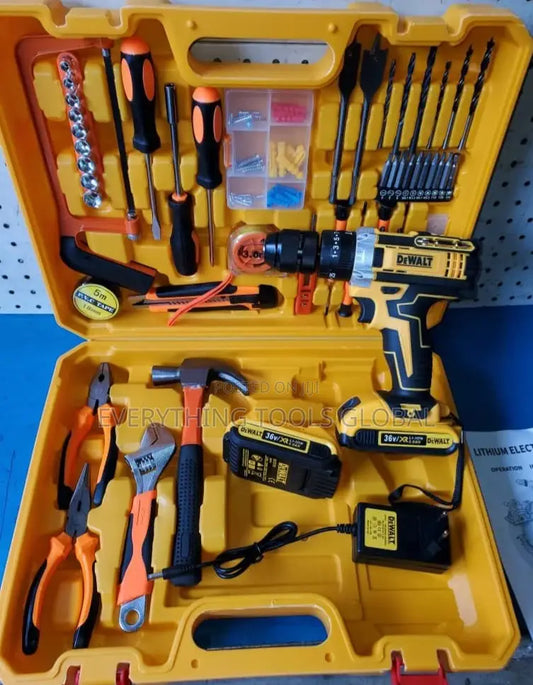 Set de Taladro 21V con 2 Baterías – 24 Piezas Amarillo Exploit