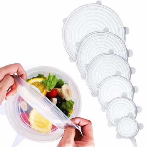 Tapas de Silicona Reutilizables (Set de 6 Piezas)