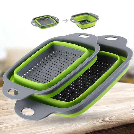 Set de Colador Plegable de Silicona para Cocina