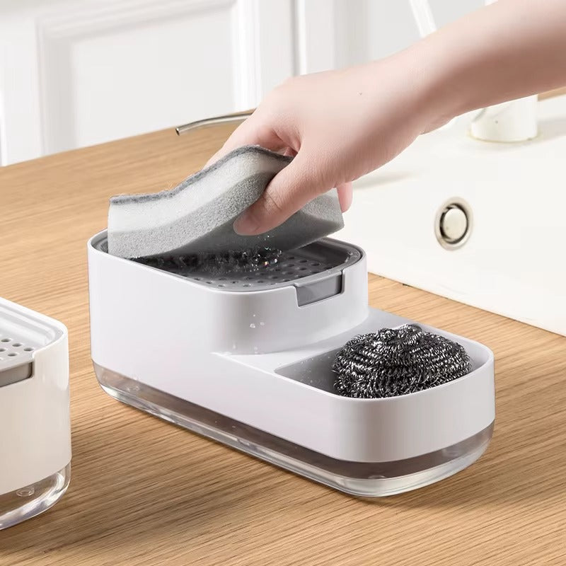 Dispensador de Jabón 2 en 1 con Soporte para Esponja