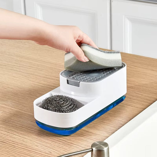 Dispensador de Jabón 2 en 1 con Soporte para Esponja