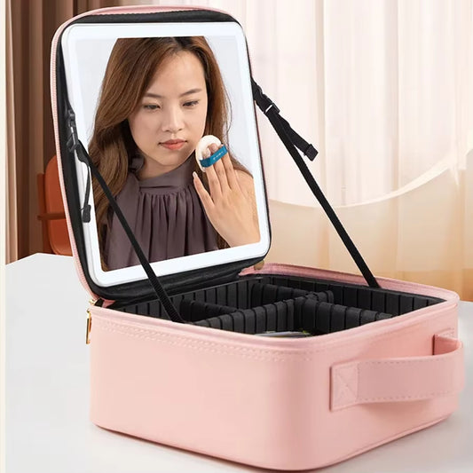 Estuche de Cosméticos con Espejo LED Inteligente